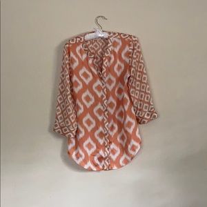 Orange and white blouse